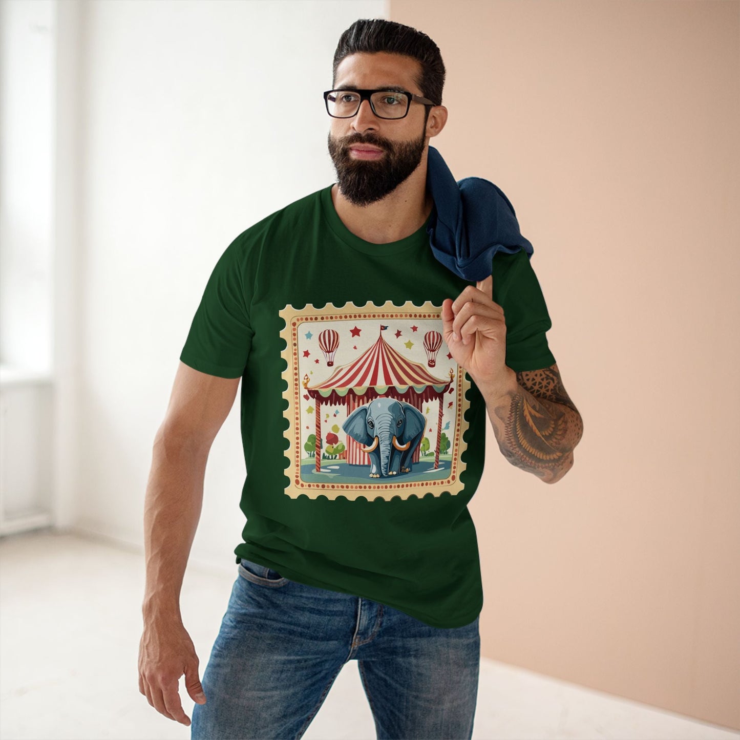 Retro2Nova Stamp Shirt Postage Stamp Art Design Unisex Premium Cotton Tee From Our Art Collection