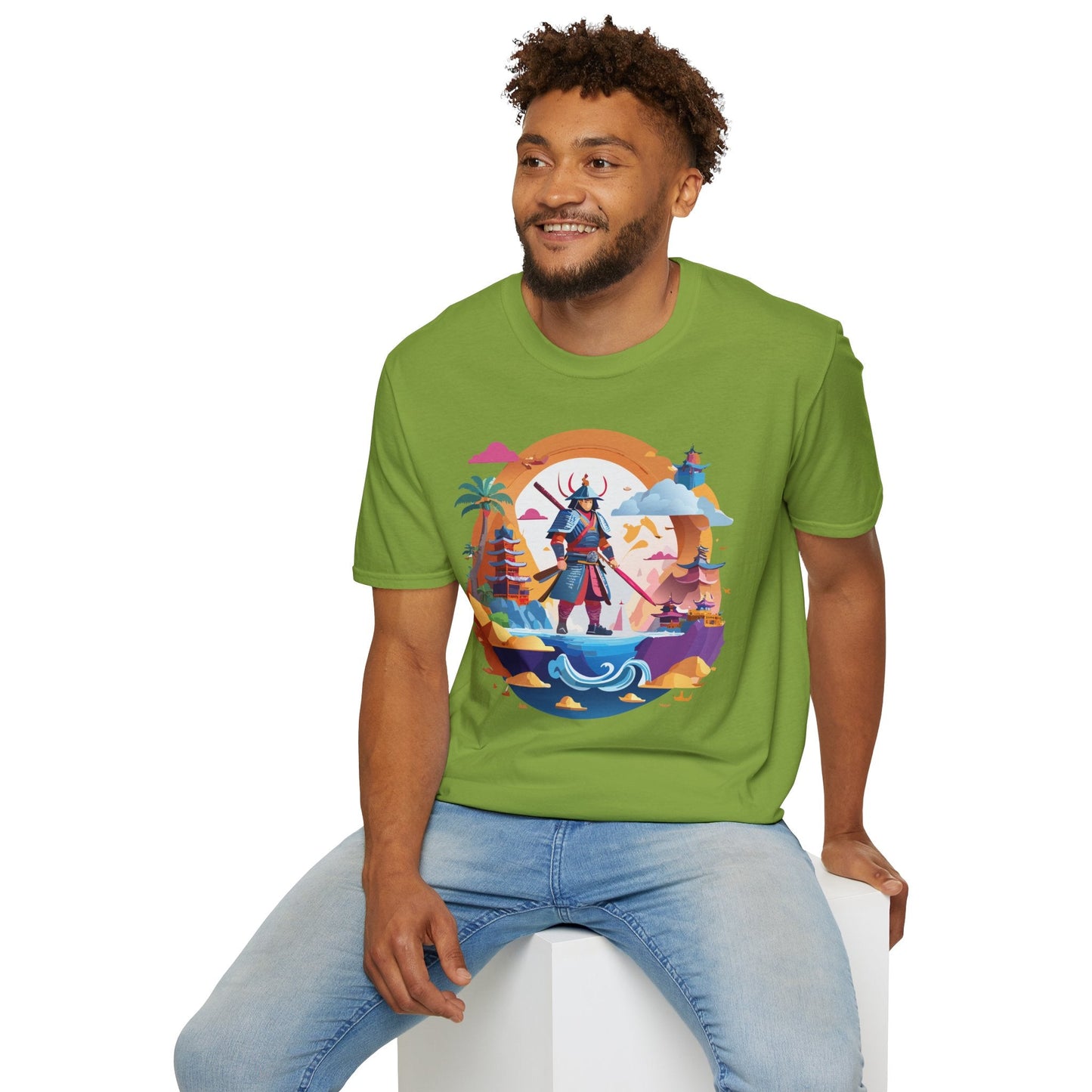 Samurai T Shirt Unisex Gildan Softstyle 64000 100 Percent Ring Spun Cotton Lightweight Tee