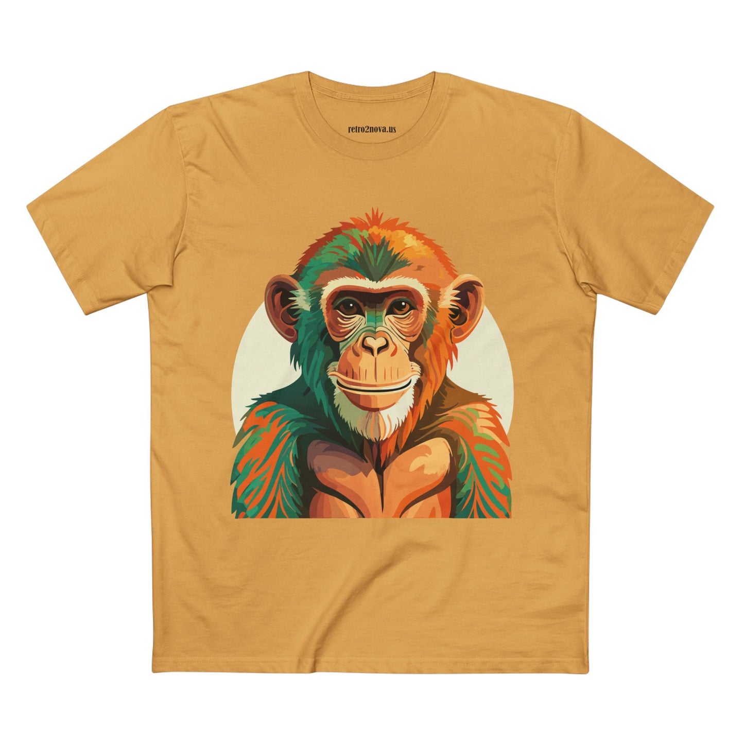 Unisex Monkey Shirt Premium Cotton Tee With Original Art Design From Retro2Nova Comfortable Everyday Wear Art Collection