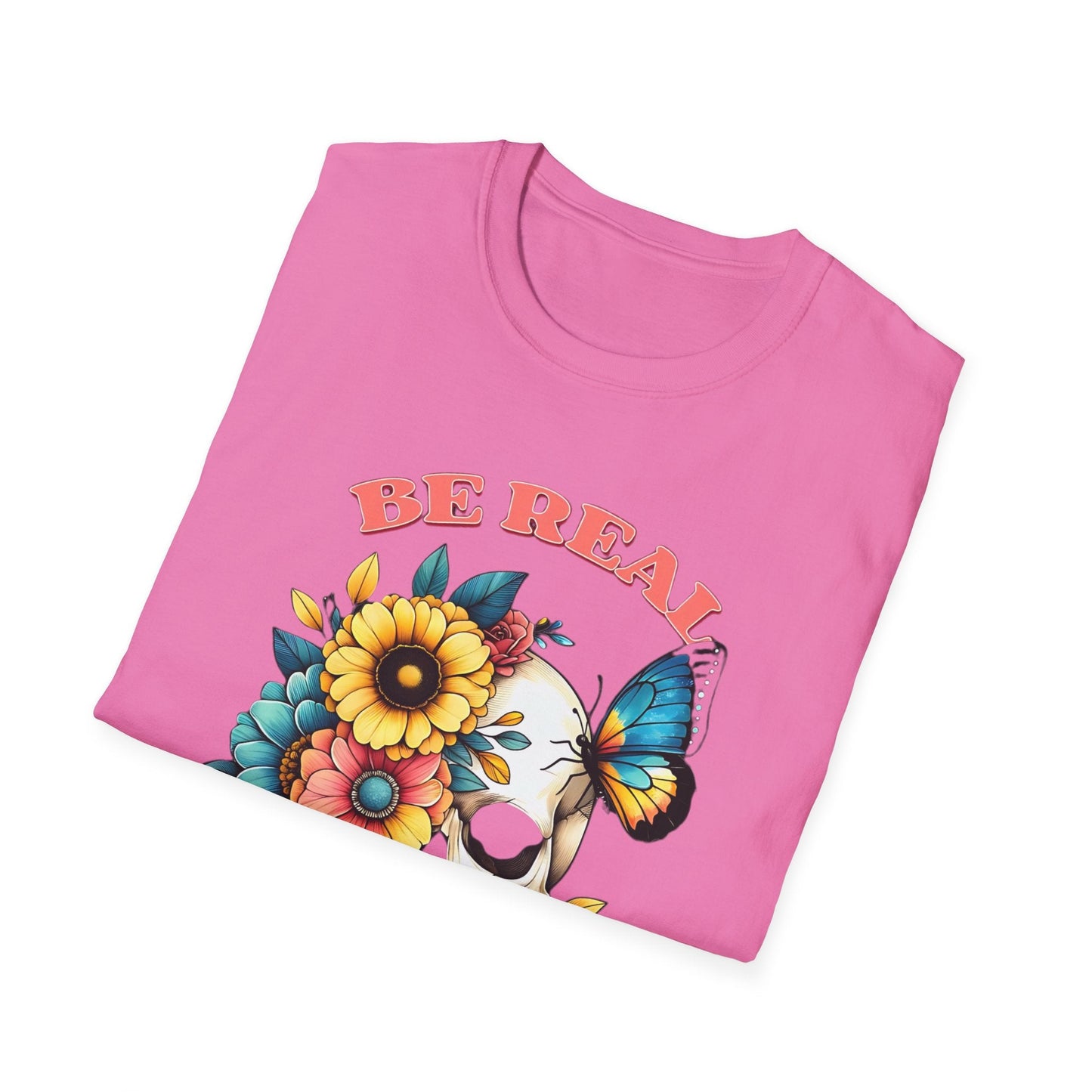 Gildan Skull Tee Shirt Unisex Skeleton Print Tee 100 Percent Ring Spun Cotton Softstyle