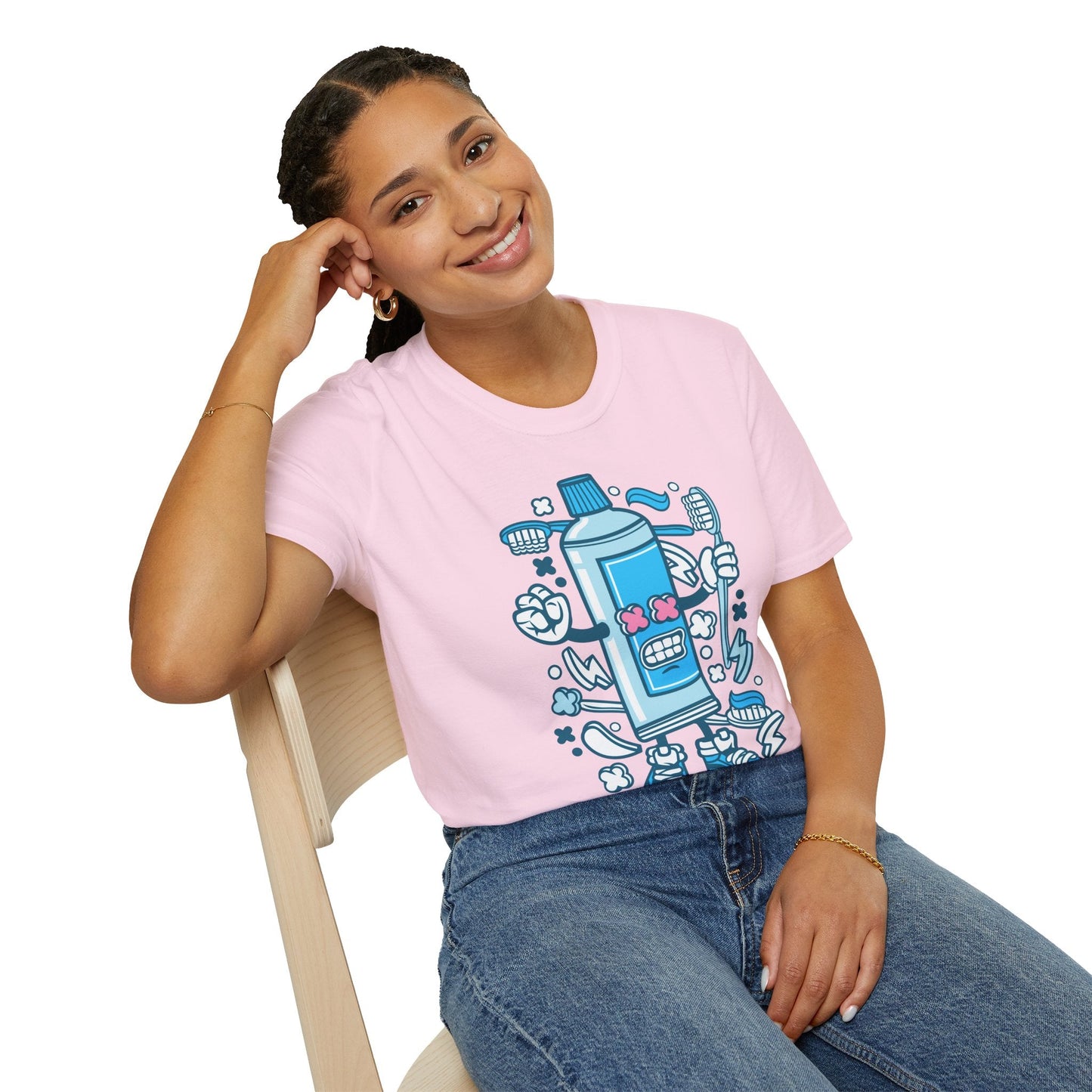 Cartoon Animation T Shirt Unisex Gildan Softstyle 64000 Tee With Fun Art Design Artwork