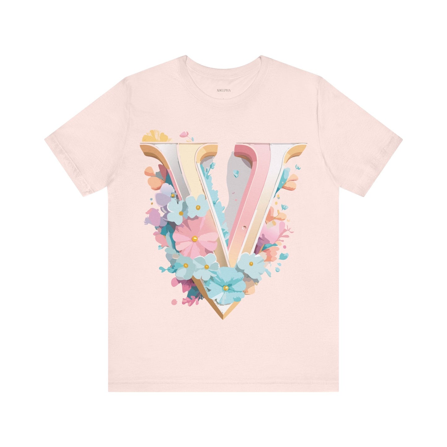 Adelpha Letter V Shirt Graphic Tee Unisex Jersey Short Sleeve Vintage Inspired Design