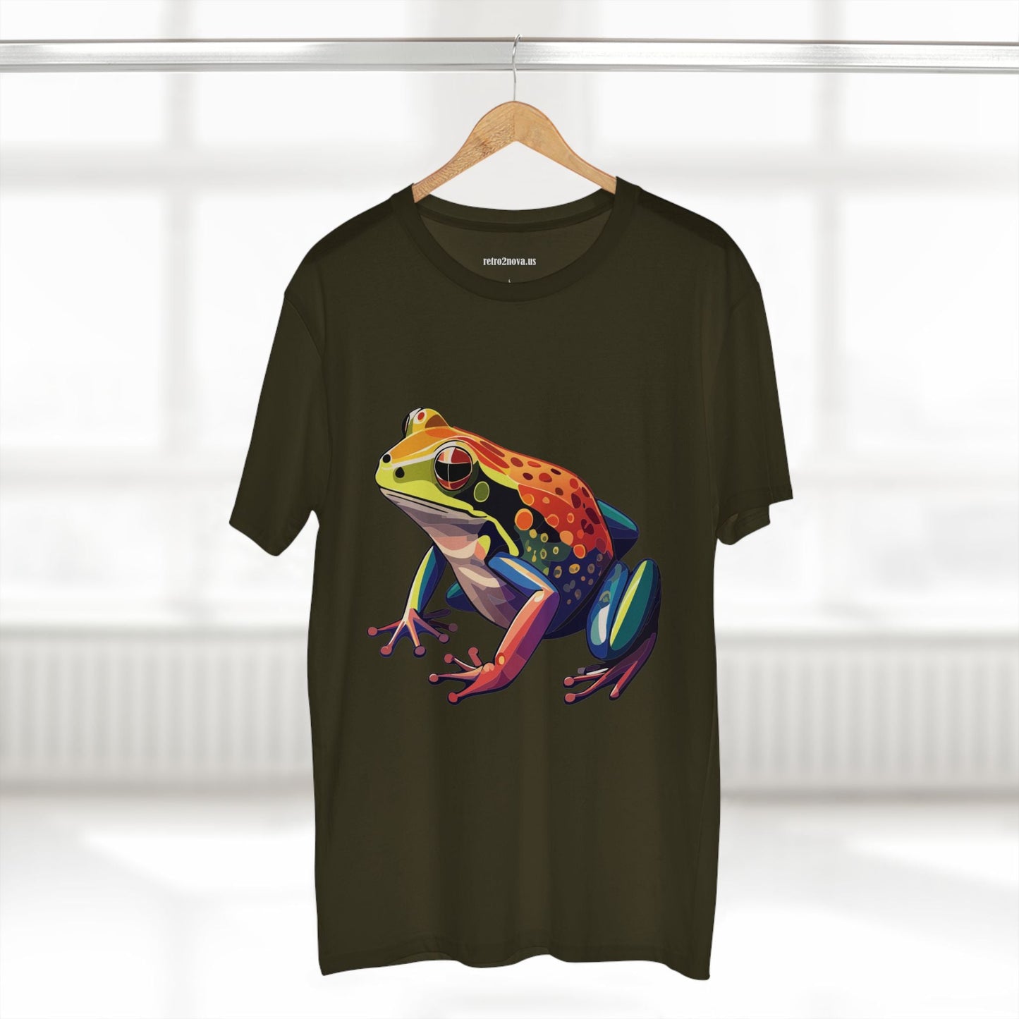 Unisex Premium Cotton Tee Frog Animal Shirt Original Art Design Retro2Nova Art Collection Exclusives