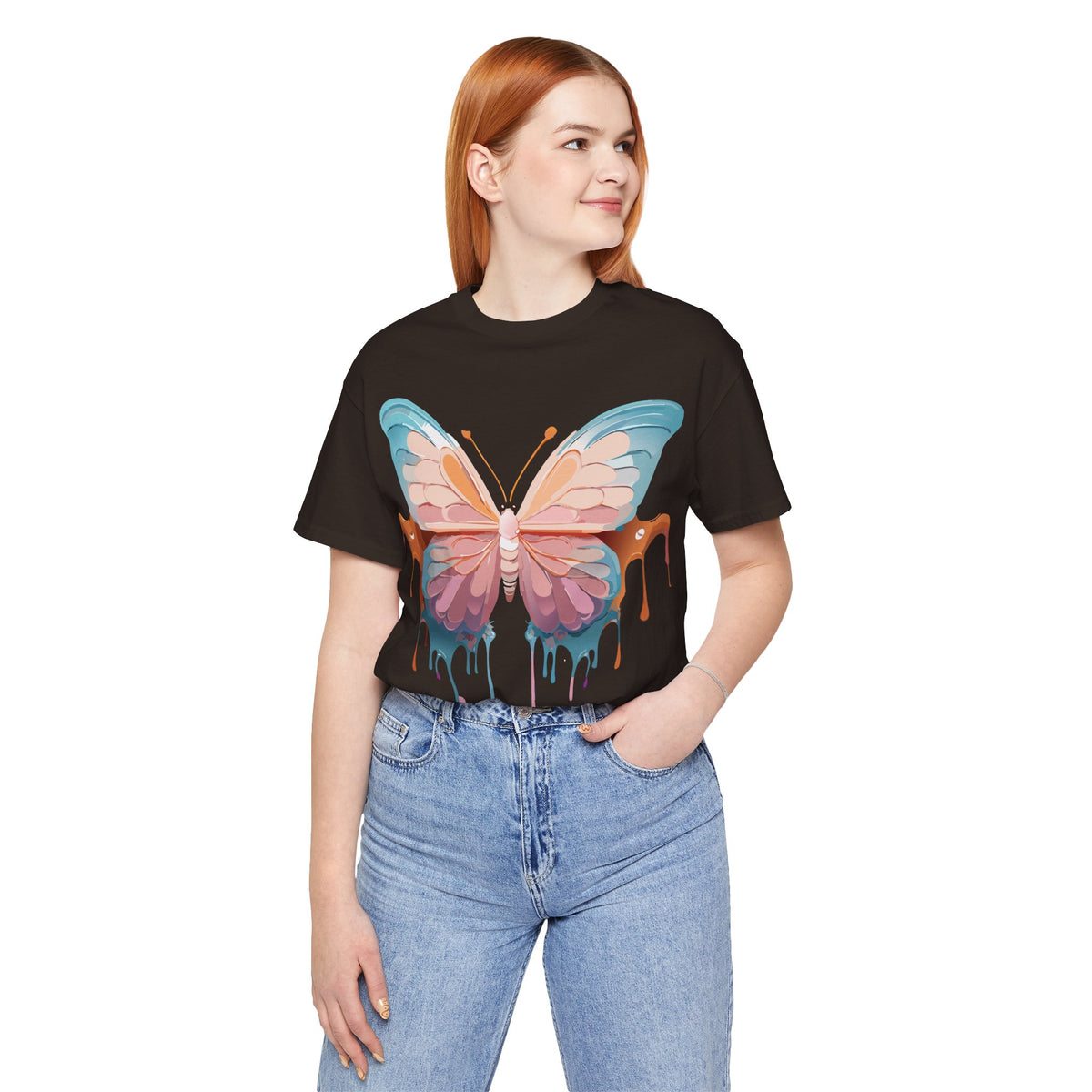 Butterfly Graphic Unisex Cotton Bella+Canvas Tee with Art Design n90