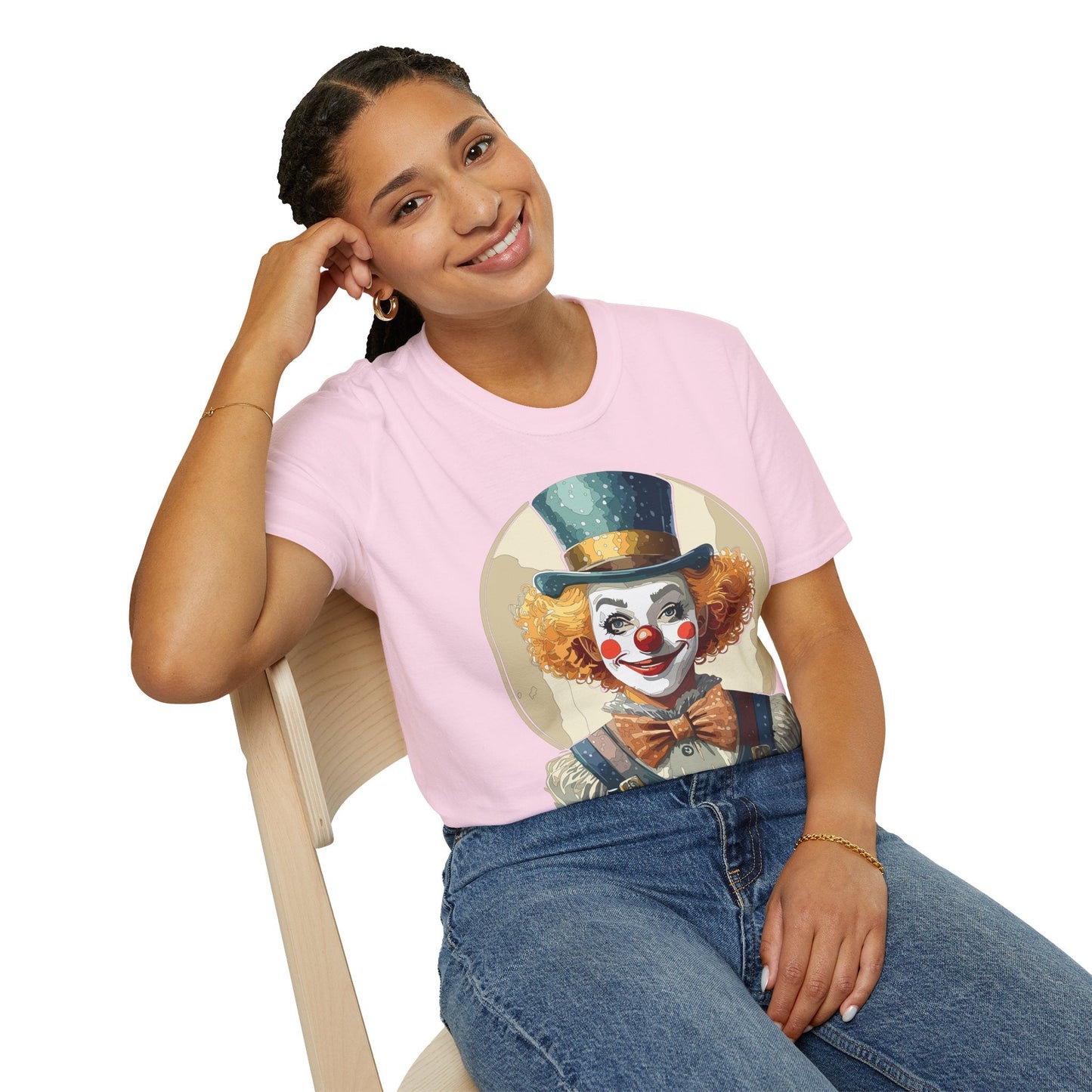 Clown Shirt Unisex T Shirt With Clown Circus Theme Funny Man Shirt Gildan Softstyle 64000