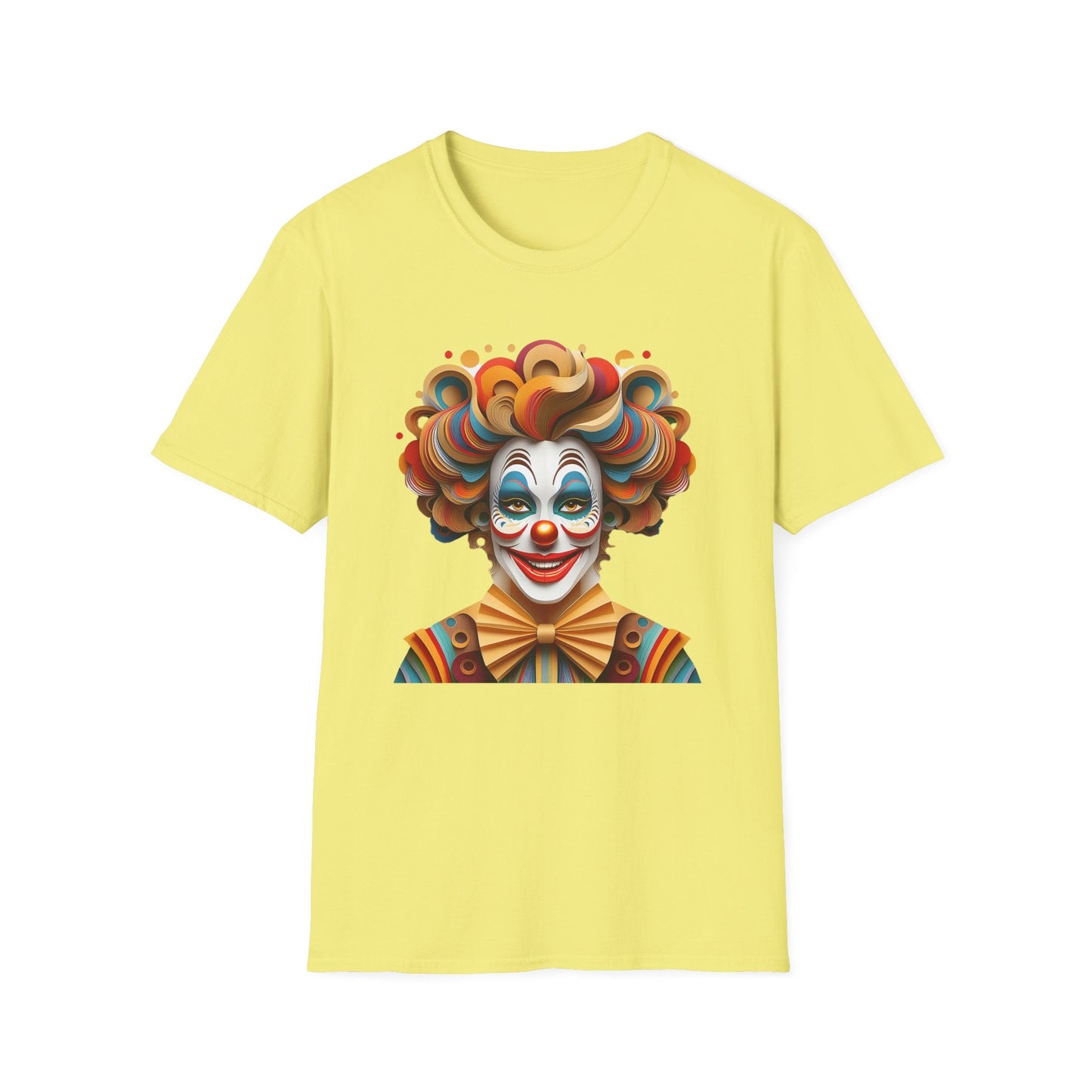Unisex Clown Shirt Funny Man Circus Tee Short Sleeve Gildan Softstyle 64000 Cotton
