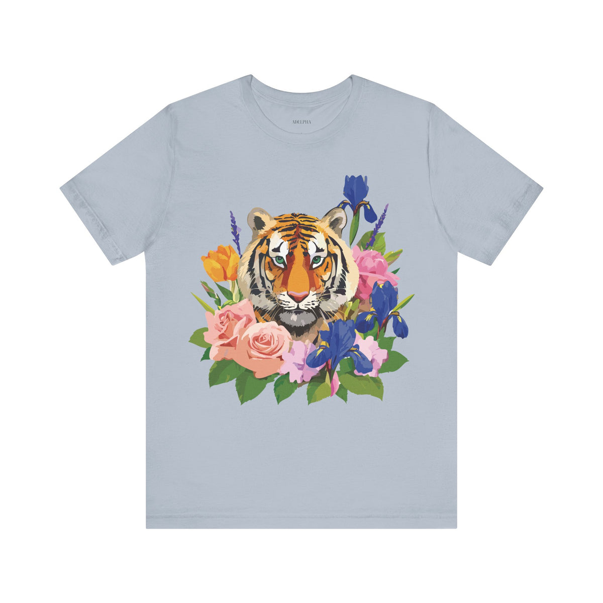 Tiger Graphic Unisex Cotton Bella+Canvas Tee with Art Animal Design d93