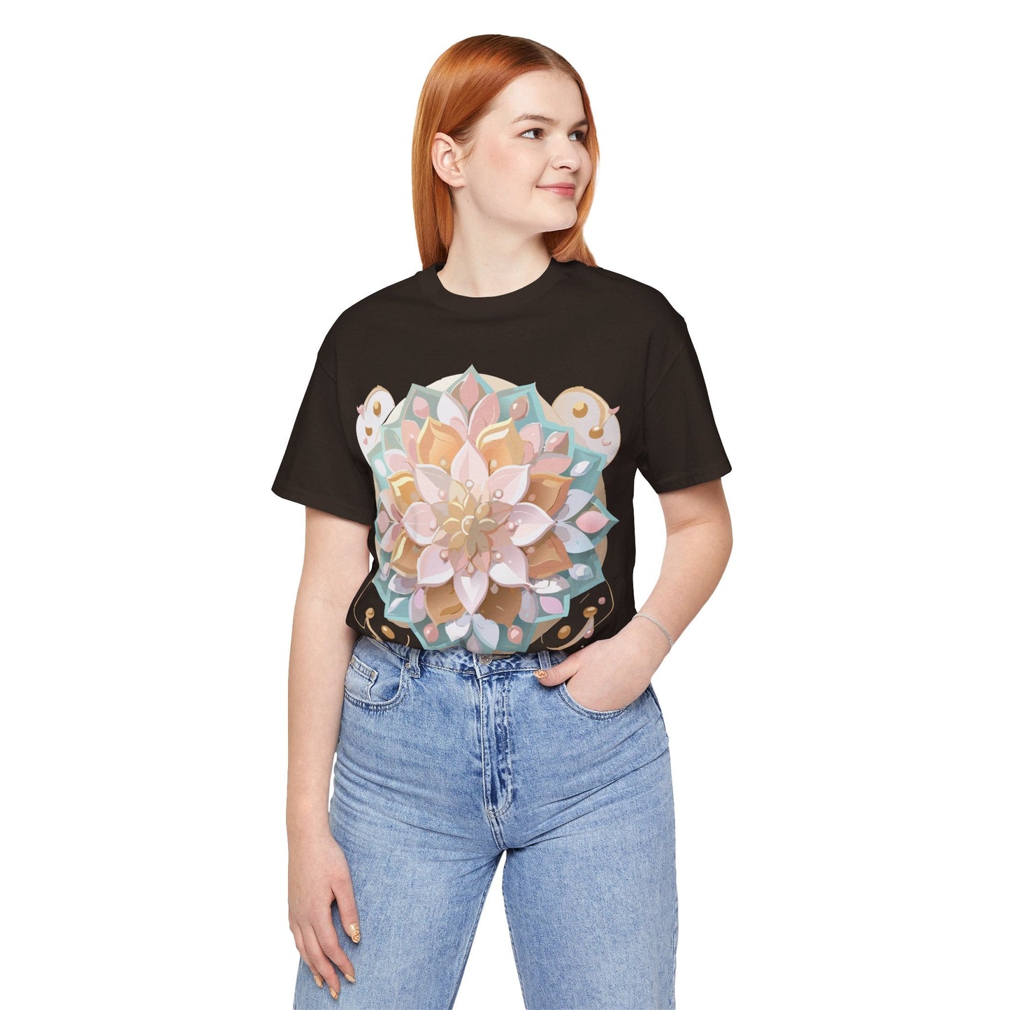 Adelpha Mandala Graphic Tee Unisex Short Sleeve Jersey Shirt Vintage Inspired Artwork