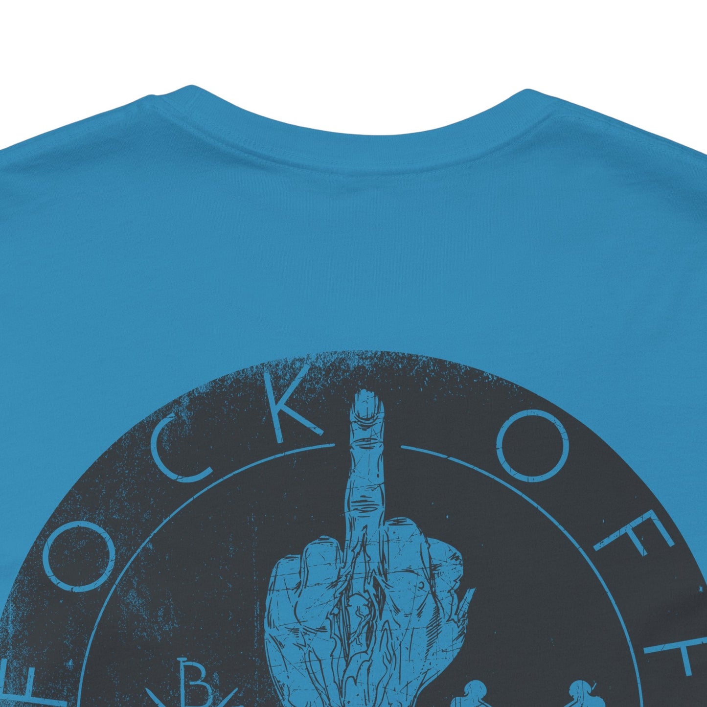 Middle Finger Skull Graphic Design Unisex Cotton T-Shirt A-11