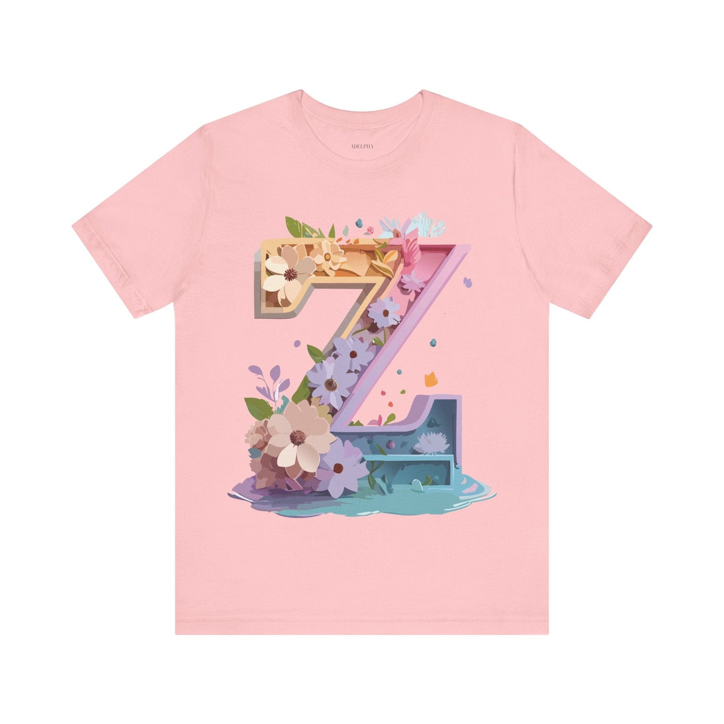 Letter Z Shirt Unisex Graphic Tee By Adelpha Vintage Inspired Jersey Short Sleeve
