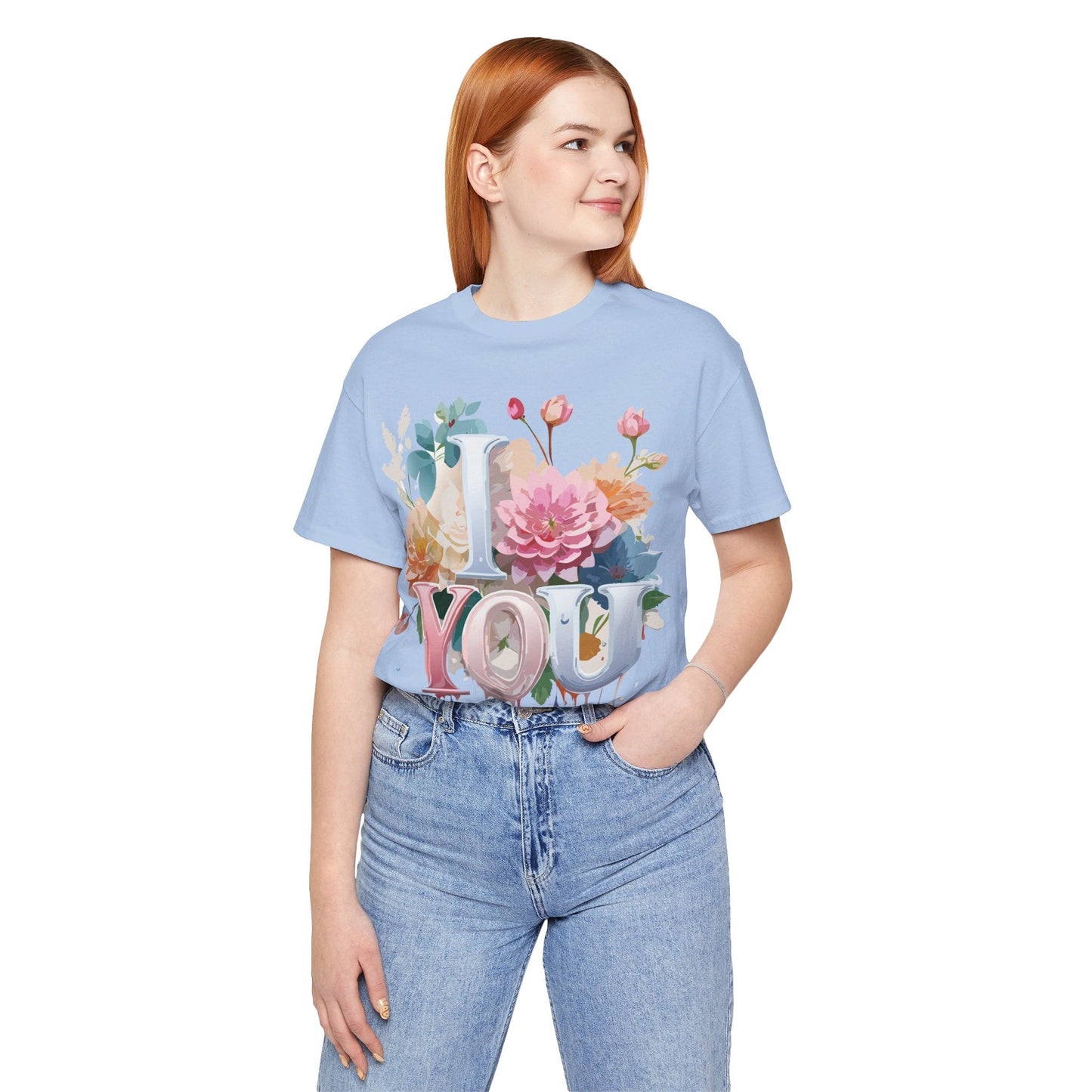 Valentine Day Graphic Unisex 100 Cotton Vintage Artwork with Love and Flower Design Tee 8