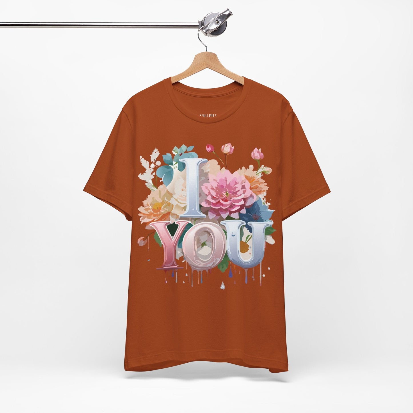 Valentine Day Graphic Unisex 100 Cotton Vintage Artwork with Love and Flower Design Tee 1