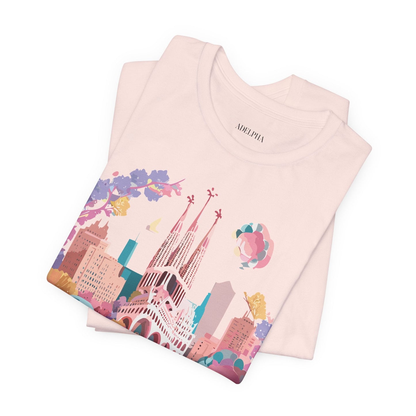 Unisex Graphic Tee Barcelona Design By Adelpha Vintage Artwork Unisex Jersey Short Sleeve Shirt