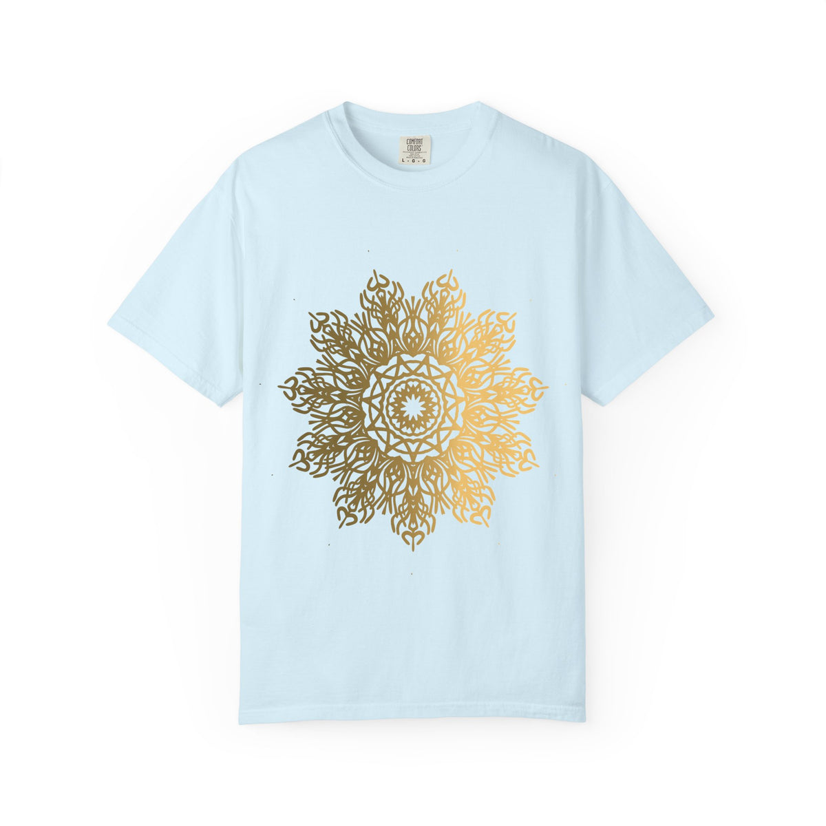 Unisex Garment Dyed Cotton T-Shirt with Mandala Graphic Design