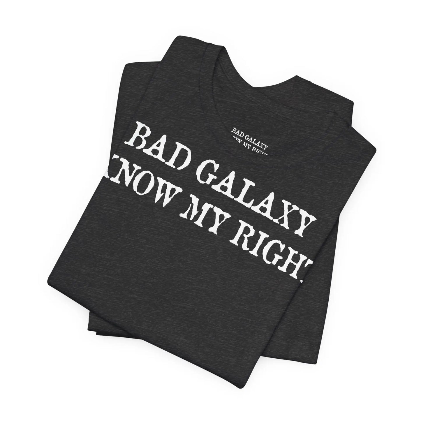 Red Stamp Tee Shirt 100 Percent Cotton From Bad Galaxy Eco Friendly Inks Made To Order In USA