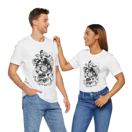 Unisex Cotton Tee Shirt with Skull