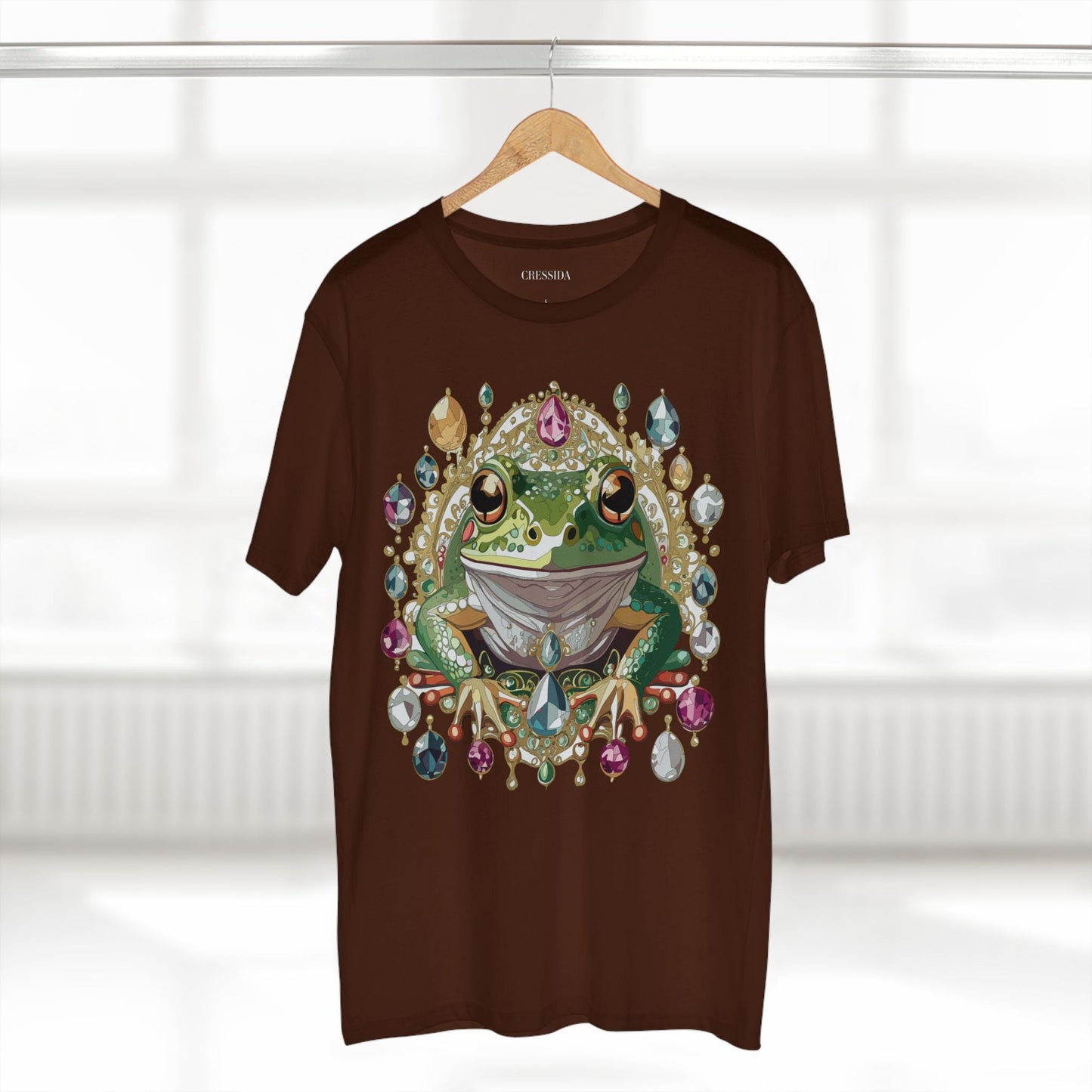 Frog Graphic Unisex 100 Cotton Tee With Unique Animal Golden Medallion Art Design 27