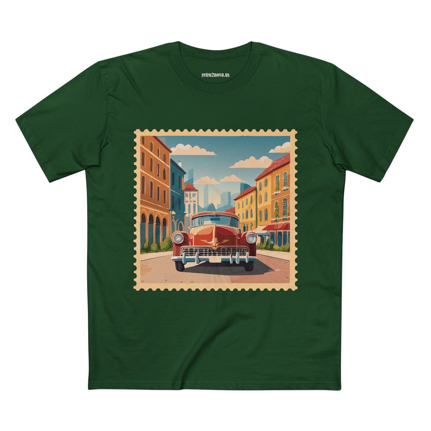 Postage Stamp Shirt Unisex Tee Original Art By Retro2Nova Premium Cotton Staple Tee