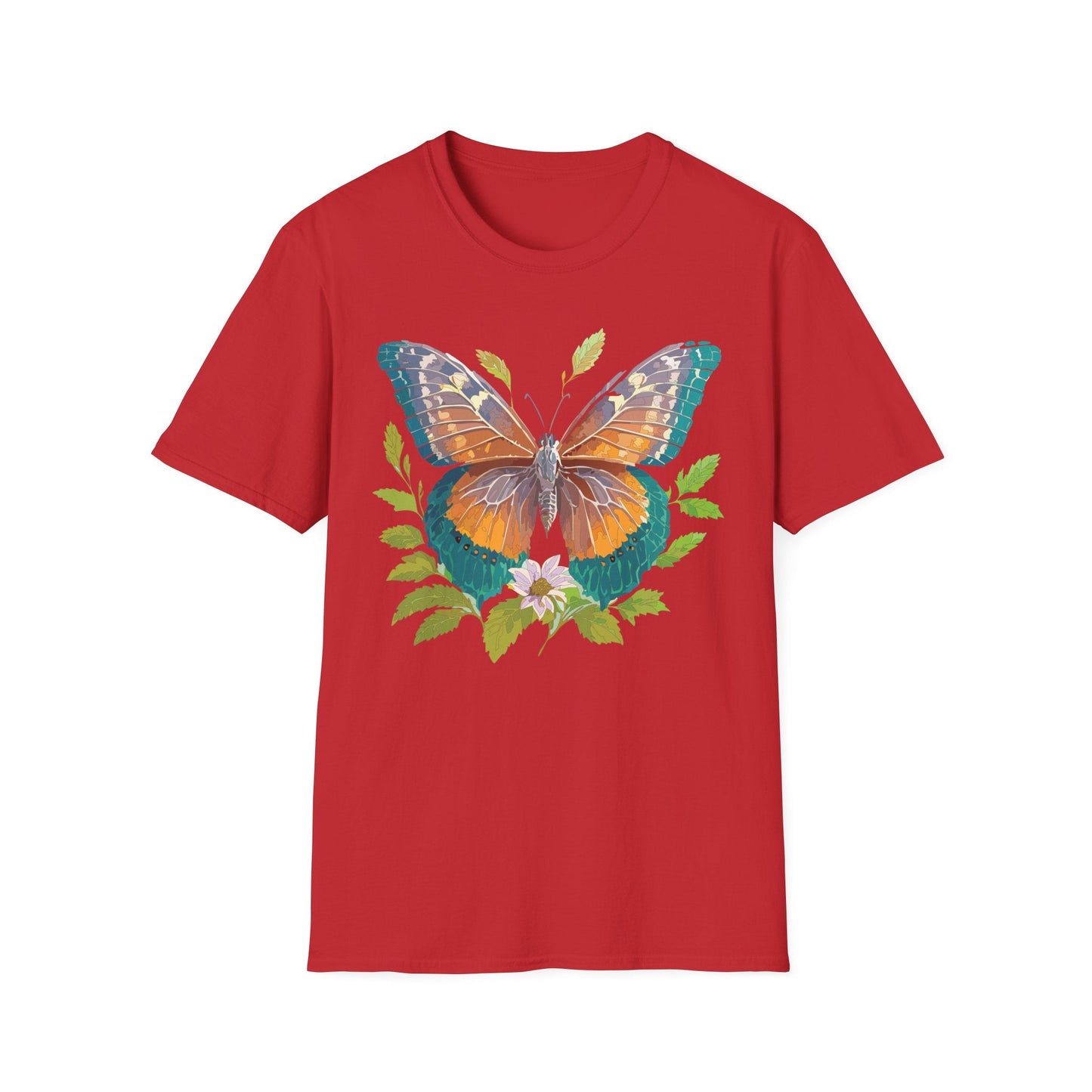 Unisex Butterfly Shirt With Monarch Design Cotton Tee Gildan 64000 Softstyle Comfort