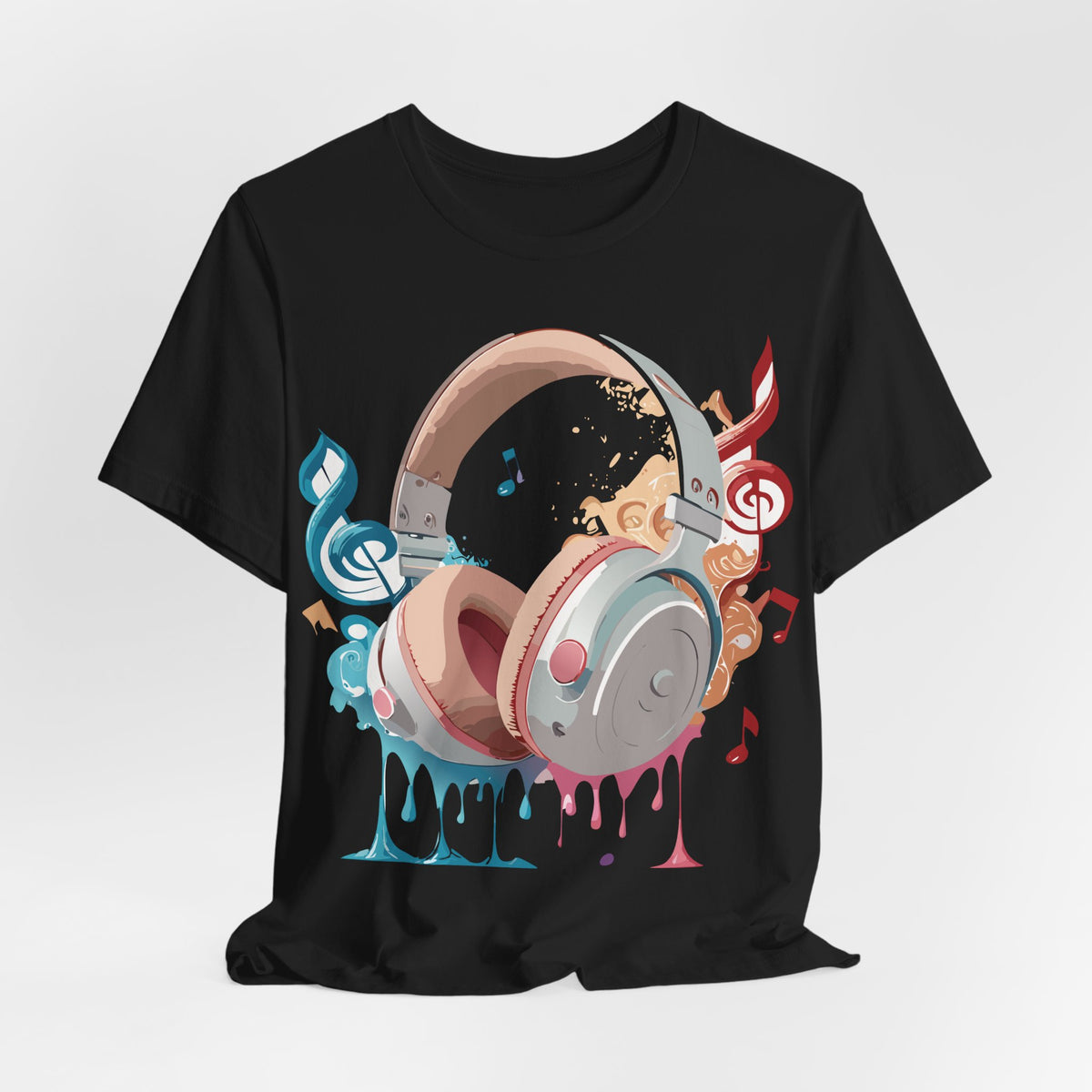 Music Graphic Unisex Cotton Bella+Canvas Tee with Art Design n156