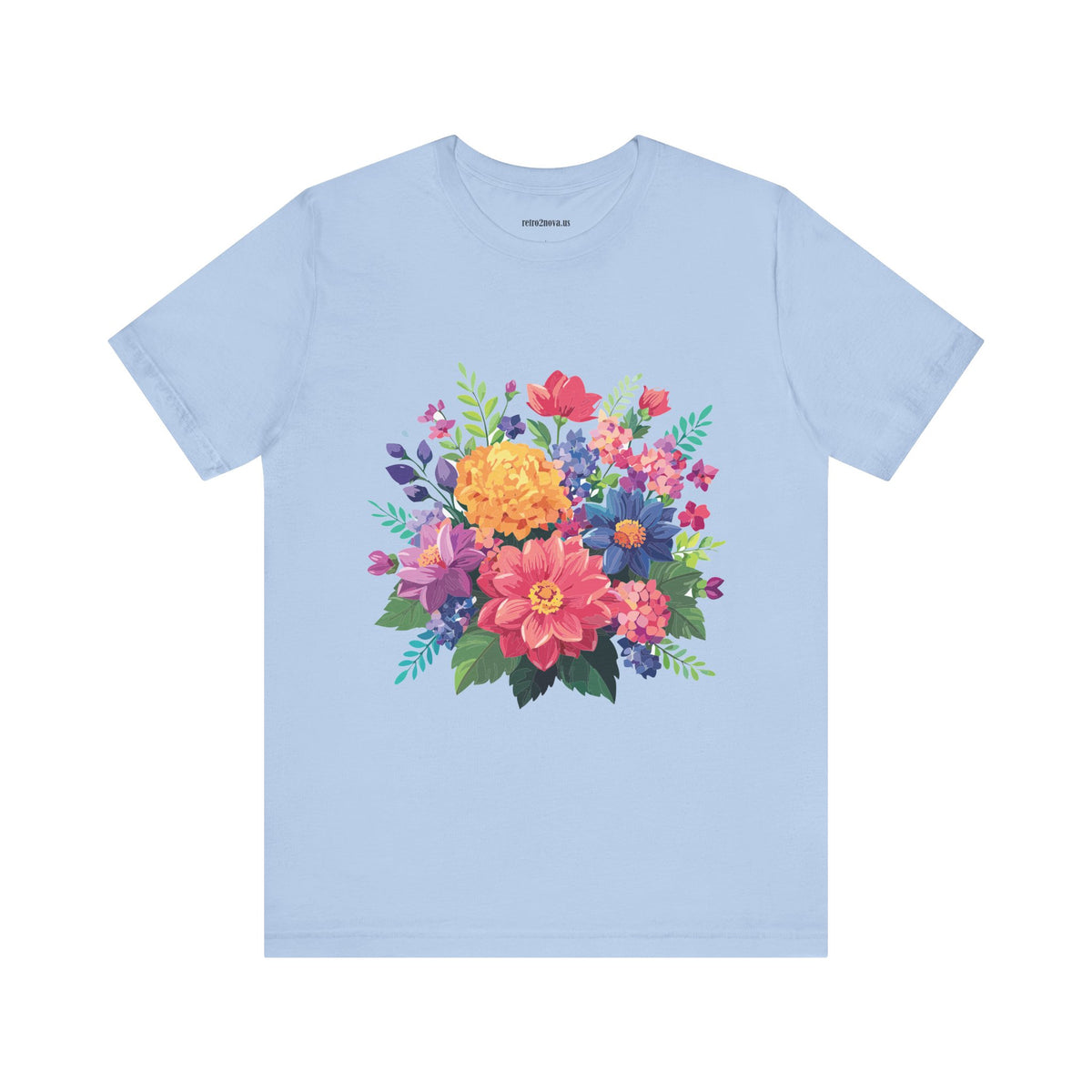 Floral Graphic Unisex Cotton Bella+Canvas Tee with Flowers Design ab17