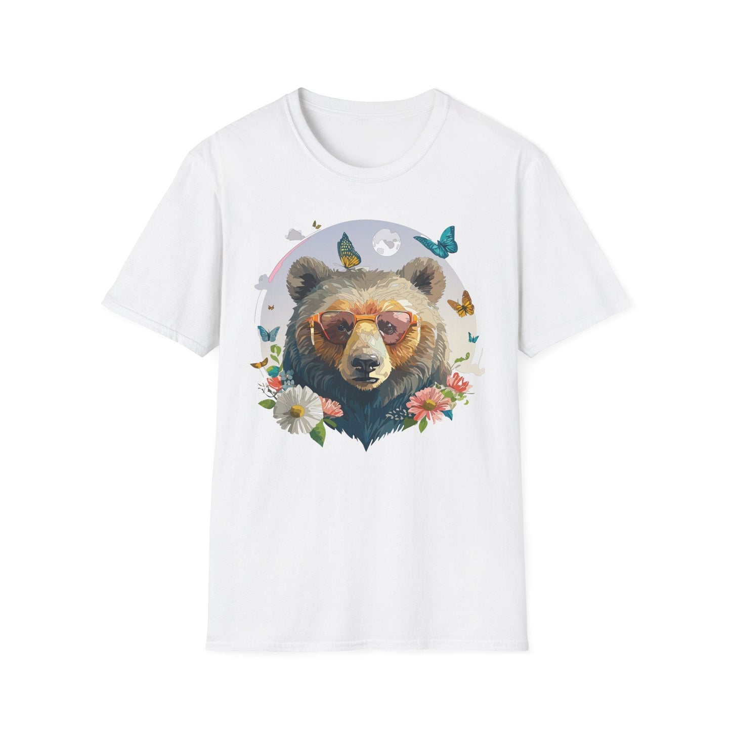 Bear T Shirt Unisex Softstyle Tee 100 Percent Ring Spun Cotton Gildan 64000 Comfortable Wear
