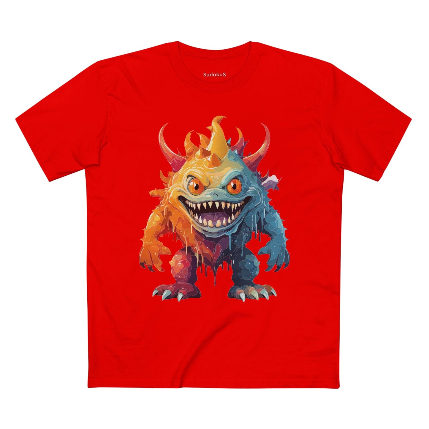 Cartoon Monsters Graphic Unisex 100 Cotton Staple Tee 32