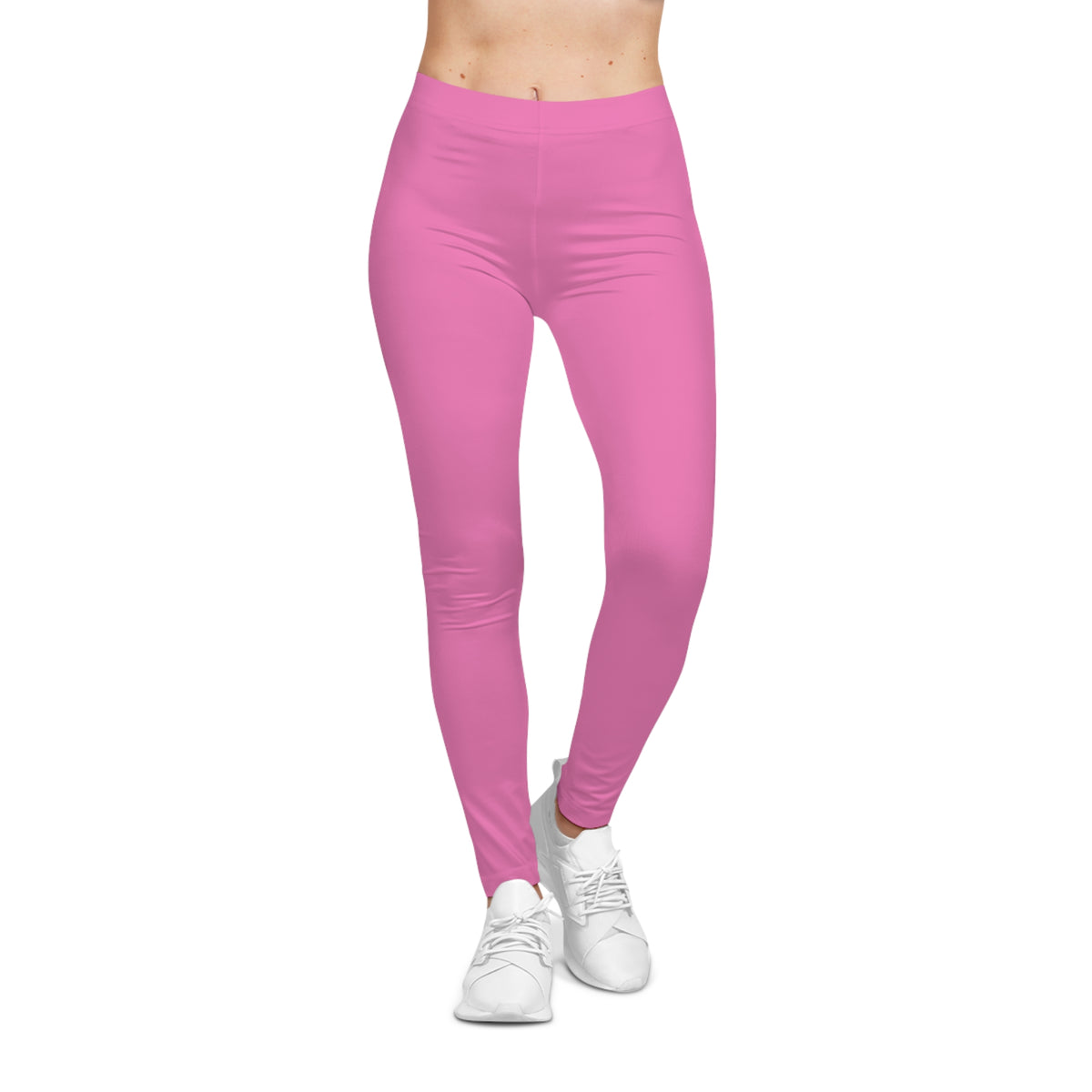 Pink Carnation Color Women's Poly-Span Casual Leggings XS-2XL