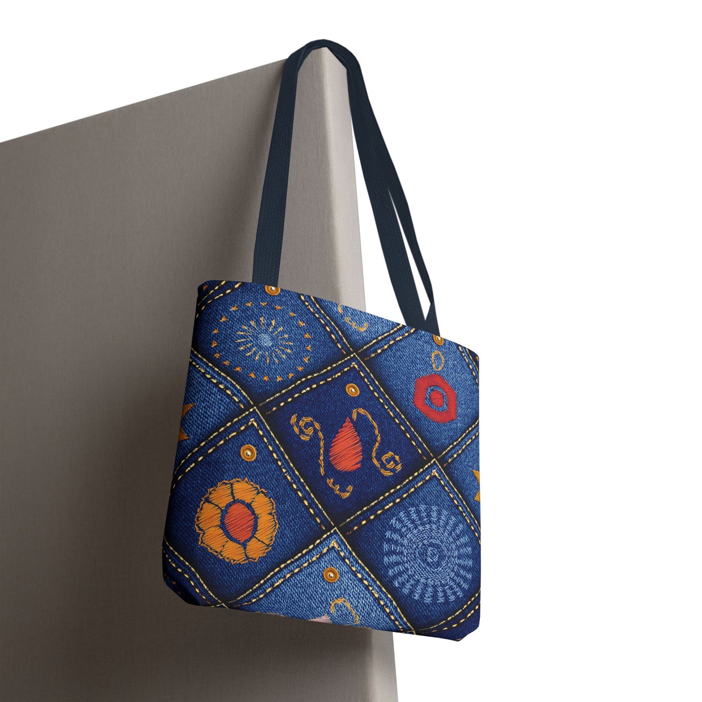 Diwali Graphic Denim Fabric Imitation Print Unisex Canvas Bag Poly Spun 3 Sizes Tote Bag 205-4