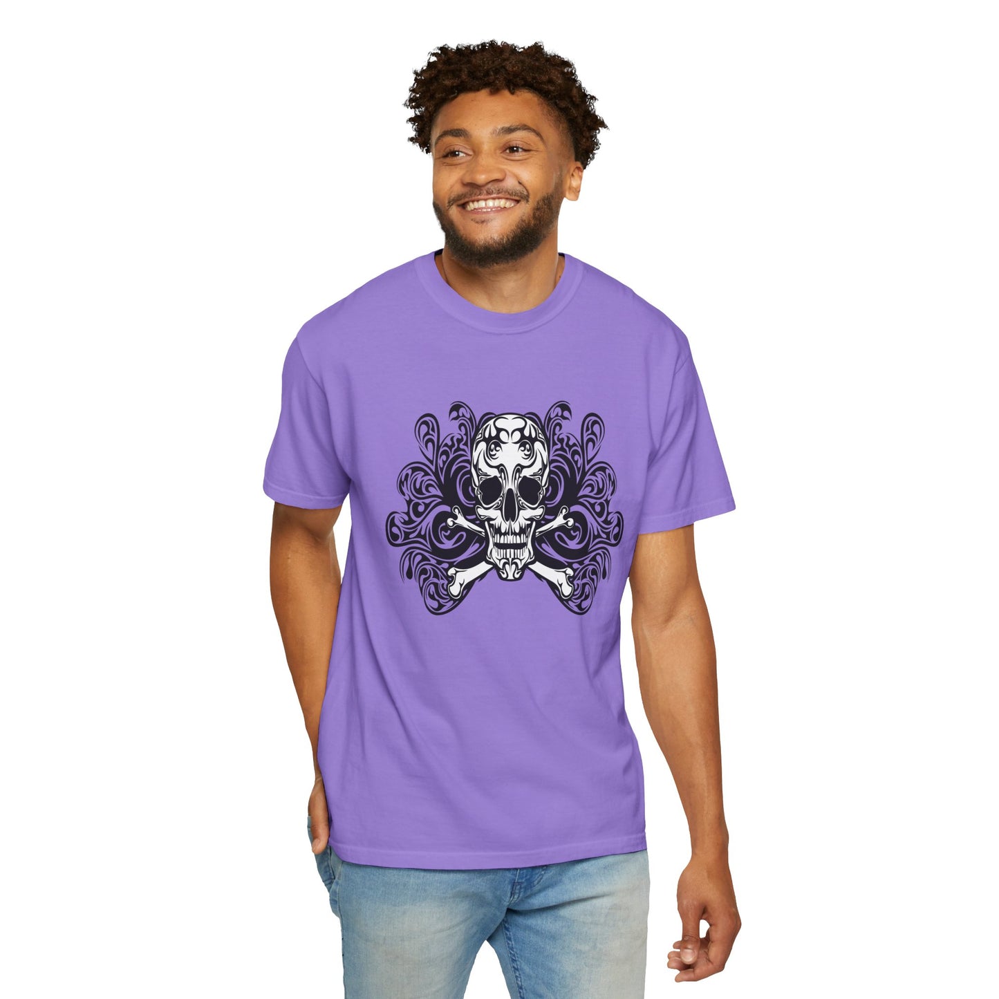 Unisex Cotton Tee Shirt with Skull