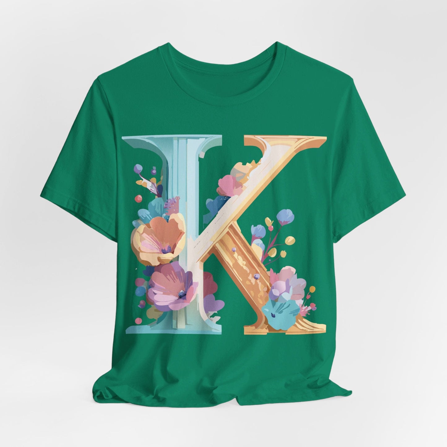 Letter K Shirt Graphic Tee Unisex Vintage Inspired Adelpha Art Design Tee Premium Soft Cotton