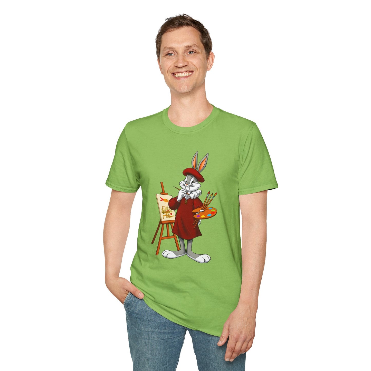 Cartoon Bunny Graphic Unisex Cotton Animal Animation Artwork Design Tee 8