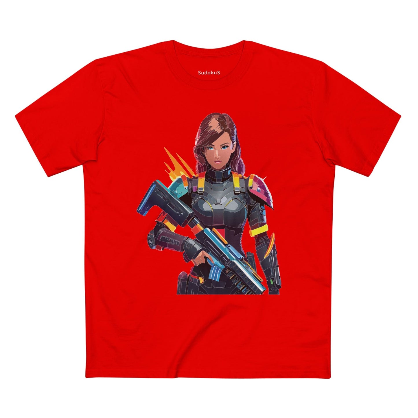 Army-woman Graphic Unisex 100 Cotton Staple Tee 16