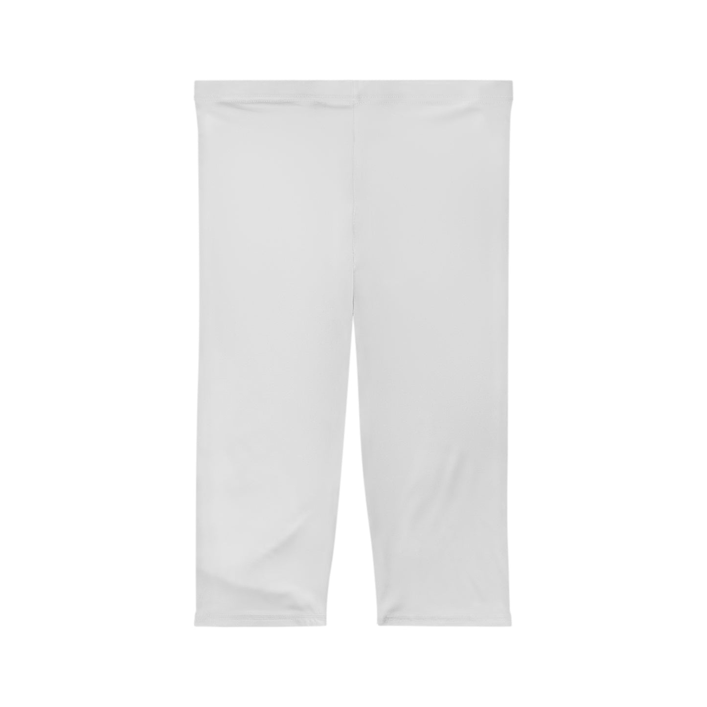 White Smoke Color Women's Brushed Suede Poly Span Casual Capri Leggings XS-2XL