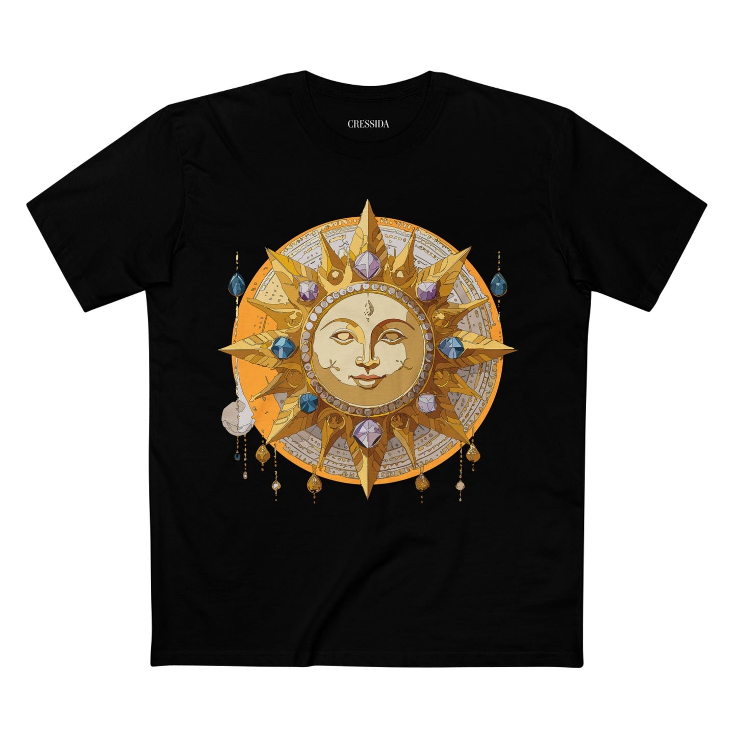 Gold Sun Graphic Unisex 100 Cotton T-Shirt with Golden Art Design 3