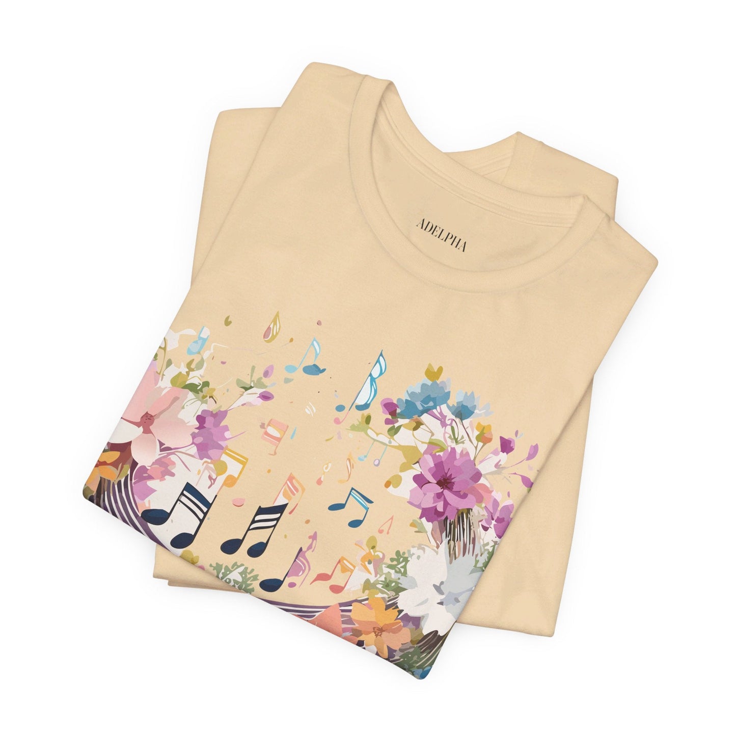 Music Graphic Unisex 100 Cotton Vintage Art with Musical Elements Tee 114