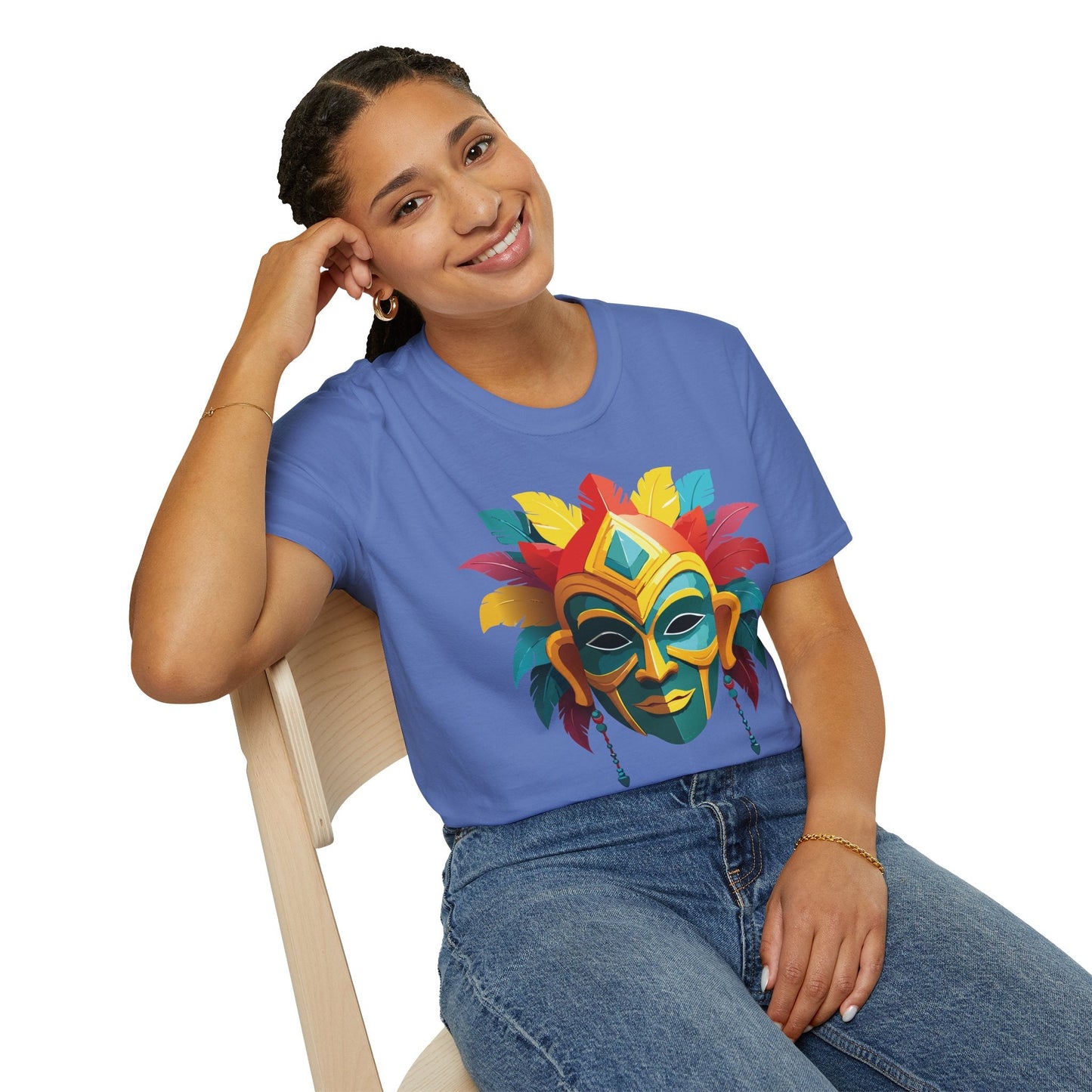 Mask Graphic Unisex Cotton Masquerade Design Artwork Tee 6