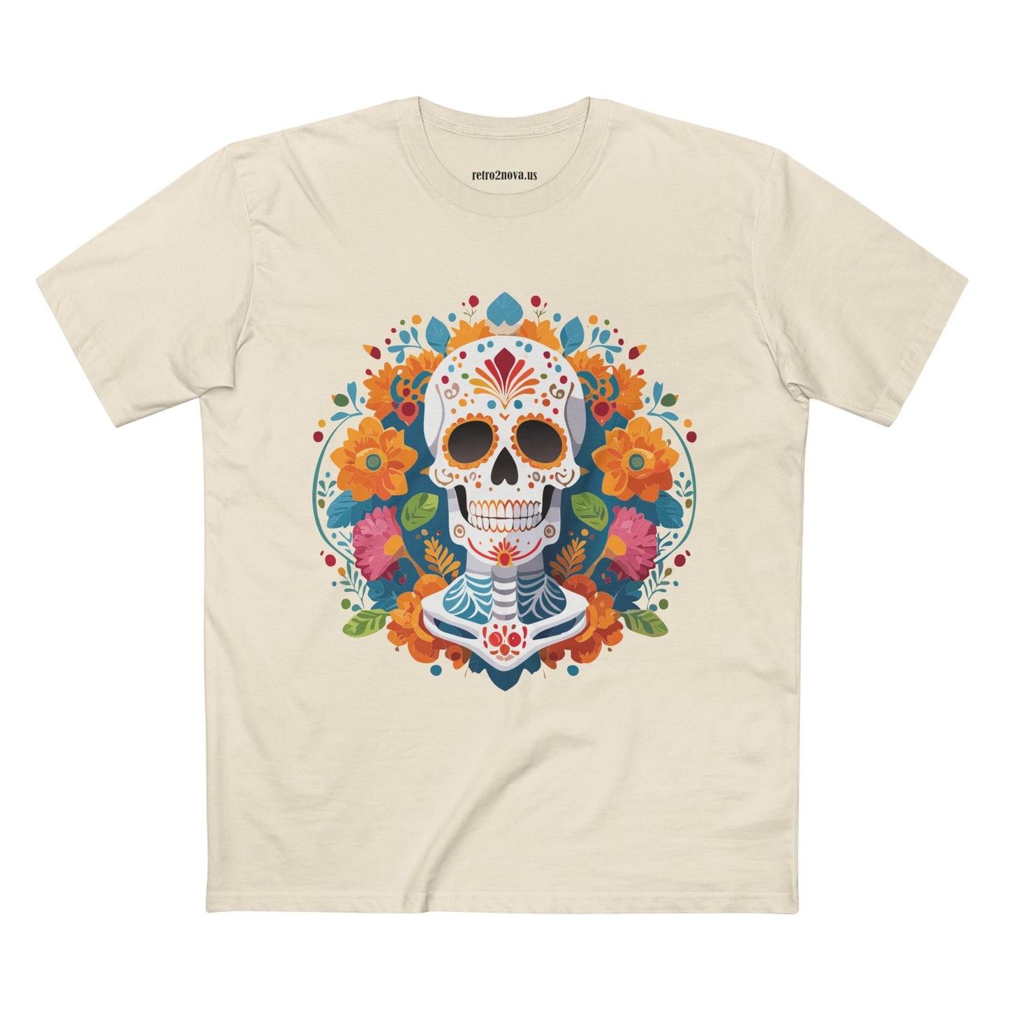 Skull Shirt Unisex Skeleton Tee Premium Cotton Staple With Original Art Design Retro2Nova