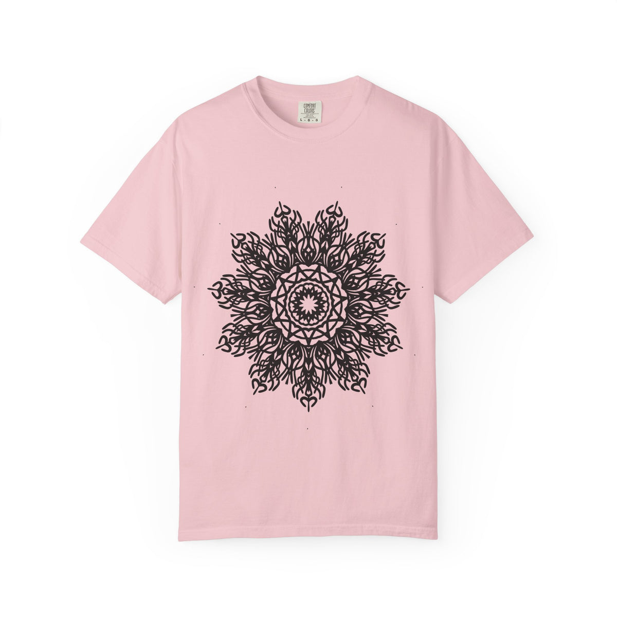 Unisex Garment Dyed Cotton T-Shirt with Mandala Graphic Design