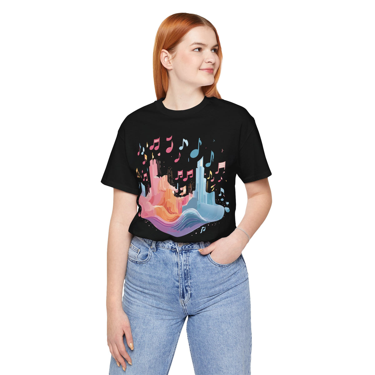 Music Graphic Unisex Cotton Bella+Canvas Tee with Art Design m91