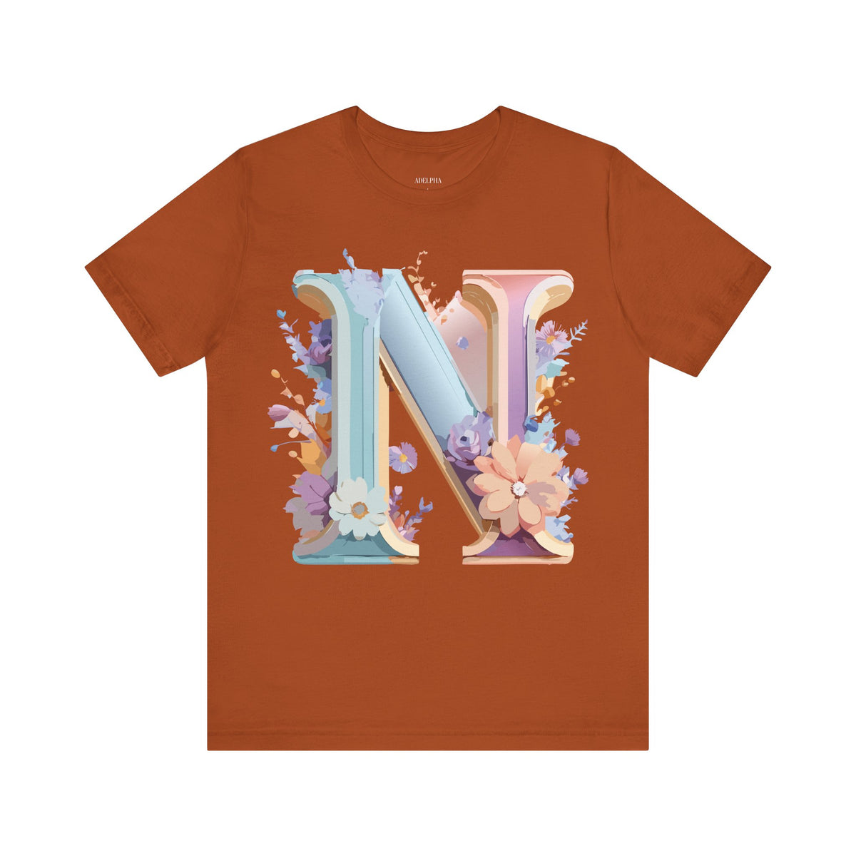 Letter N Graphic Unisex Cotton Bella+Canvas Tee with Art Letter Design