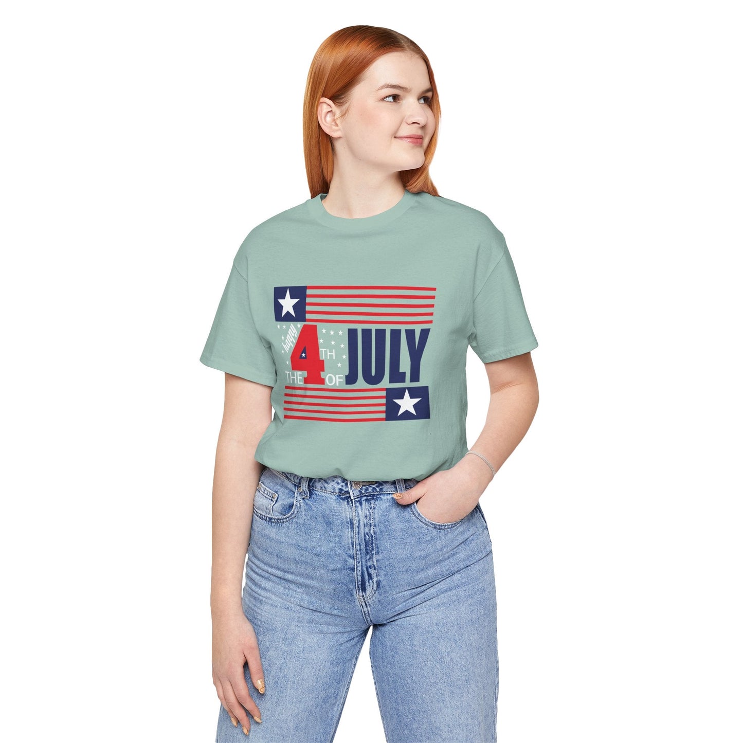 4th of July Flag Independence Day Graphic Unisex Cotton T-Shirt 014