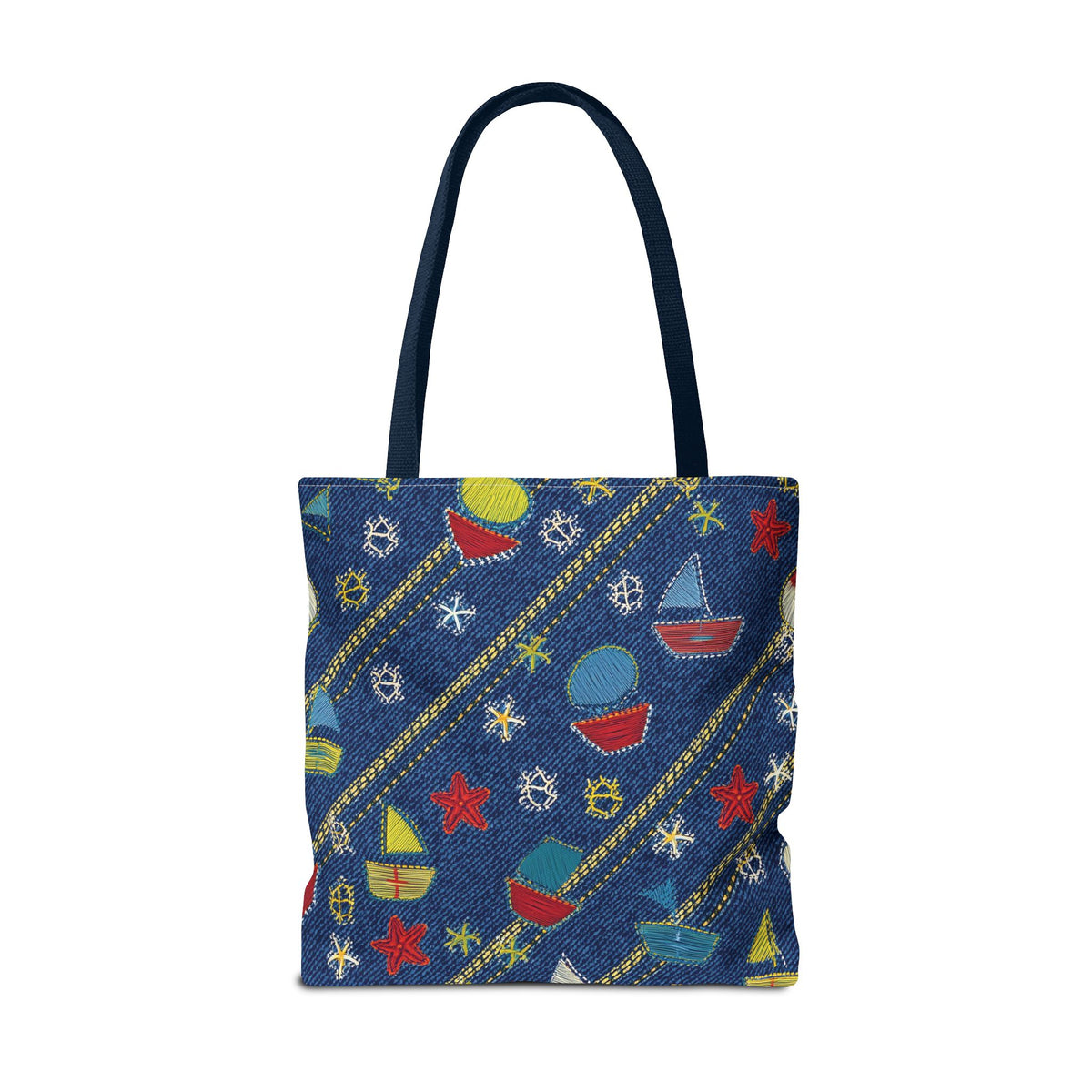 Denim Fabric Imitation Print Unisex Canvas Bag Poly Spun 3 Sizes Tote Bag 182-15
