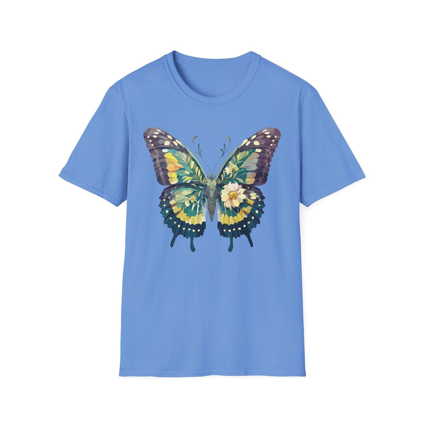 Butterfly Shirt Unisex Monarch Print T Shirt Gildan Softstyle 64000 Lightweight Tee