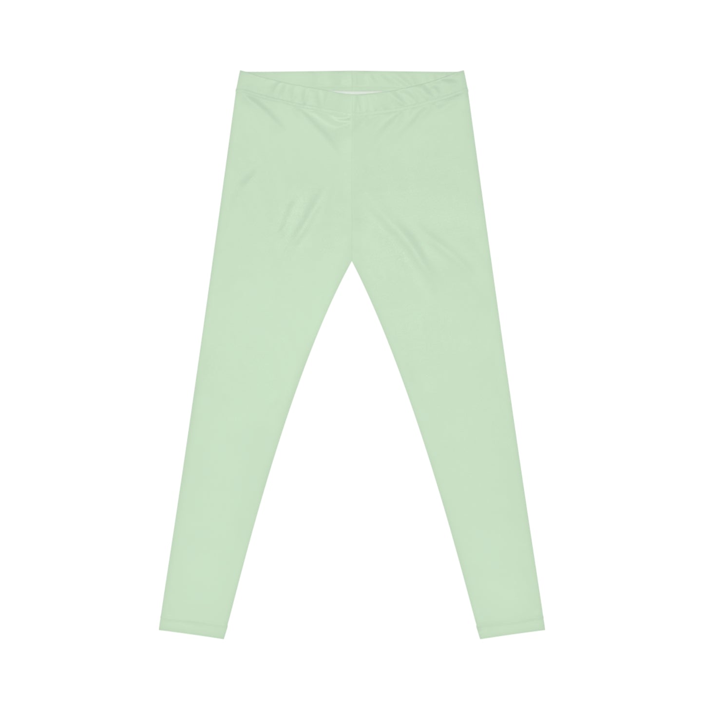 Light Green Mist Color Women's Poly-Span Casual Leggings XS-2XL