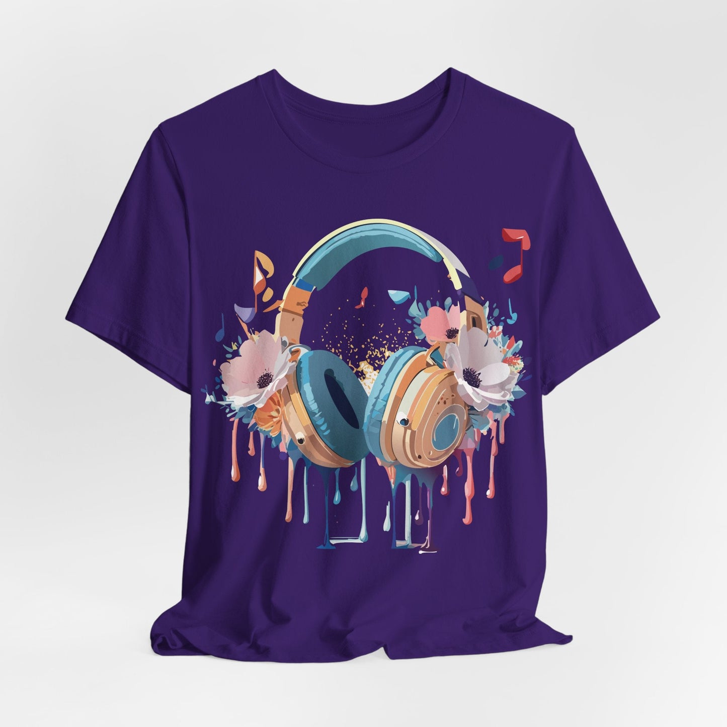 Music Graphic Unisex 100 Cotton Vintage Art with Musical Elements Tee 102