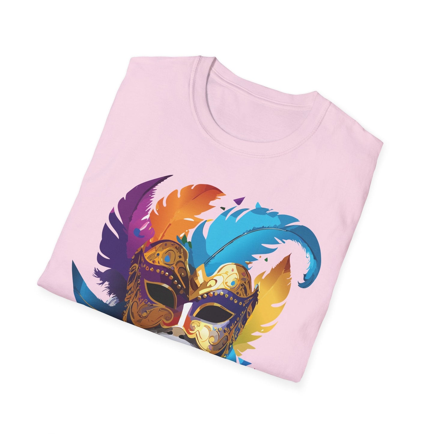 Mask Tee Shirt Unisex Short Sleeve Cotton Tee Art Design Masquerade Gildan Softstyle 64000