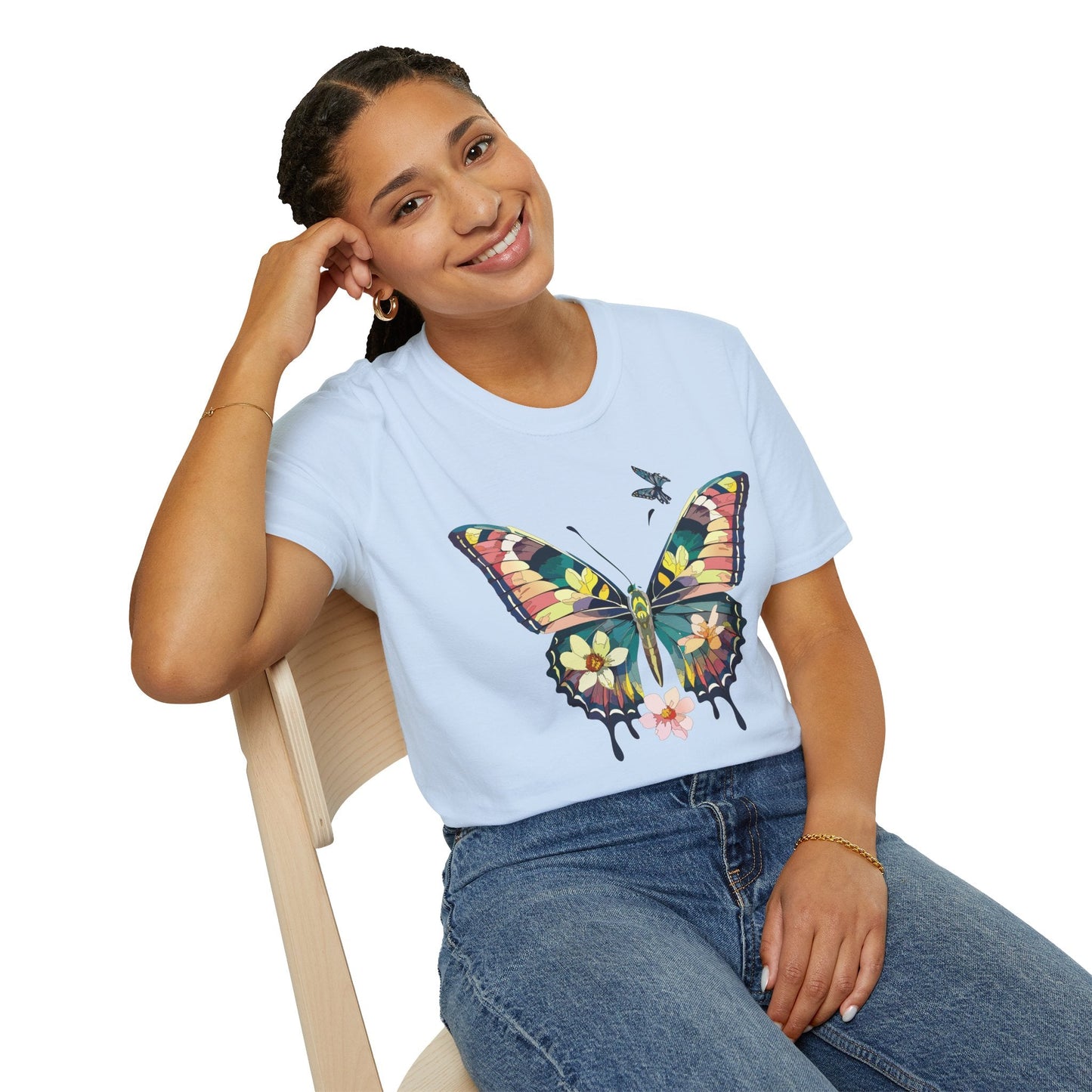 Butterfly T Shirt For Unisex Softstyle 64000 Short Sleeve Monarch Butterfly Tee Design