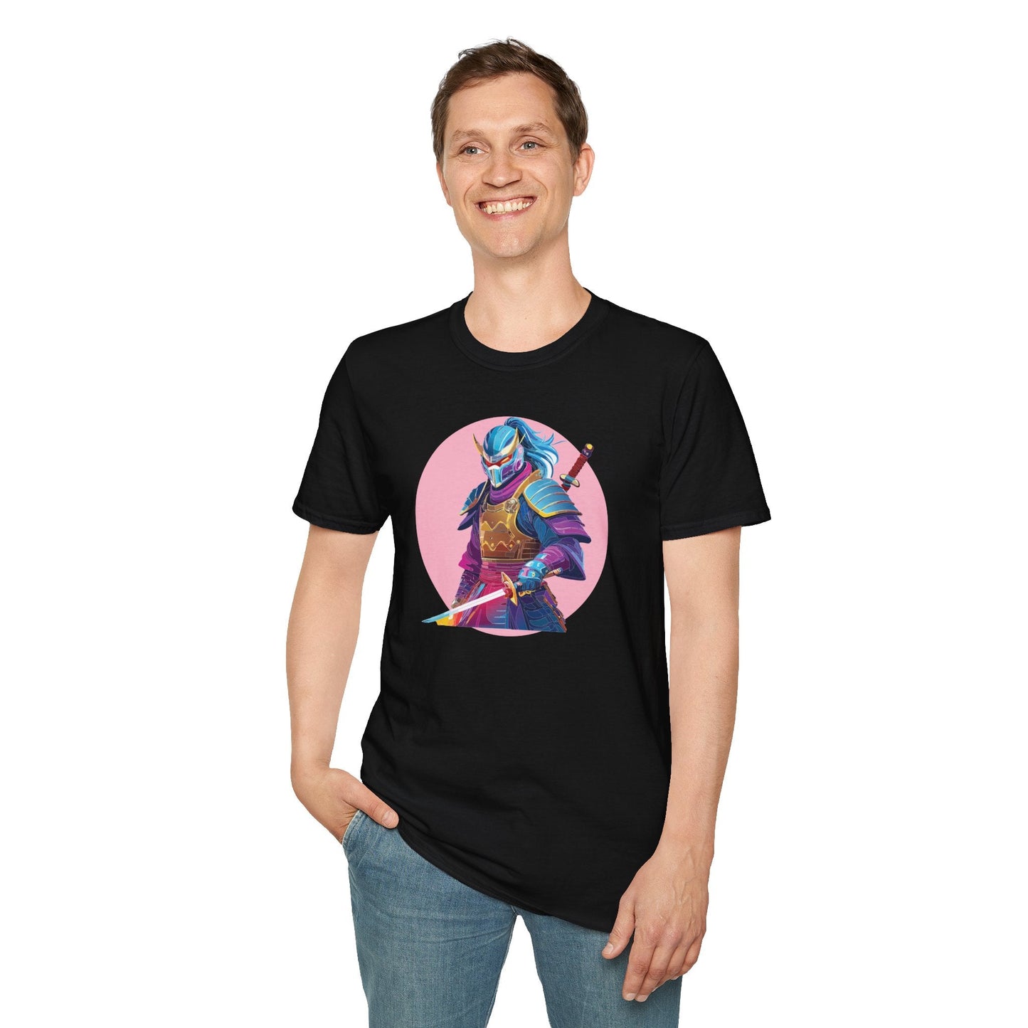 Samurai Themed Unisex Softstyle Tee Shirt Gildan 64000 100 Percent Ring Spun Cotton