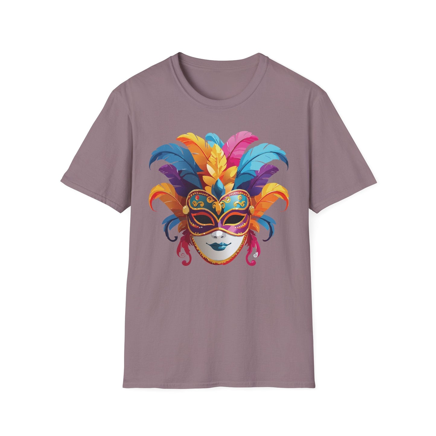 Mask Tee Shirt Unisex Masquerade Design Gildan Softstyle 64000 100 Percent Cotton